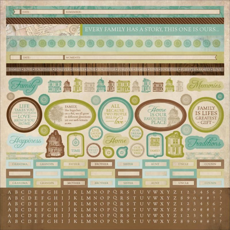 Kaisercraft 12x12" Sticker Sheet - Heirloom
