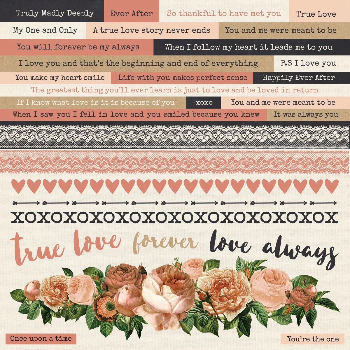 Kaisercraft 12x12" Sticker Sheet - Always & Forever