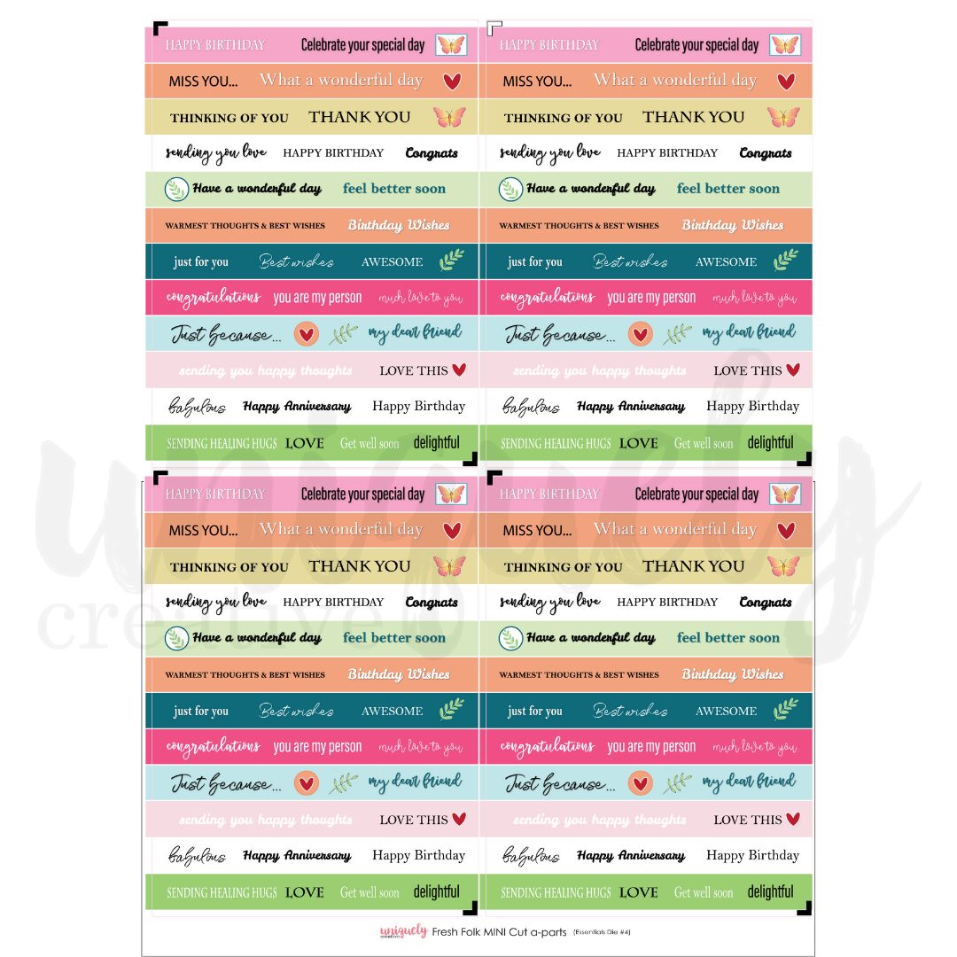 Uniquely Creative Cut-a-Part Mini Sheet - Fresh Folk