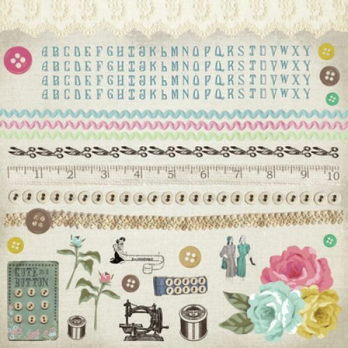 Kaisercraft 12x12" Sticker Sheet - Needle & Thread