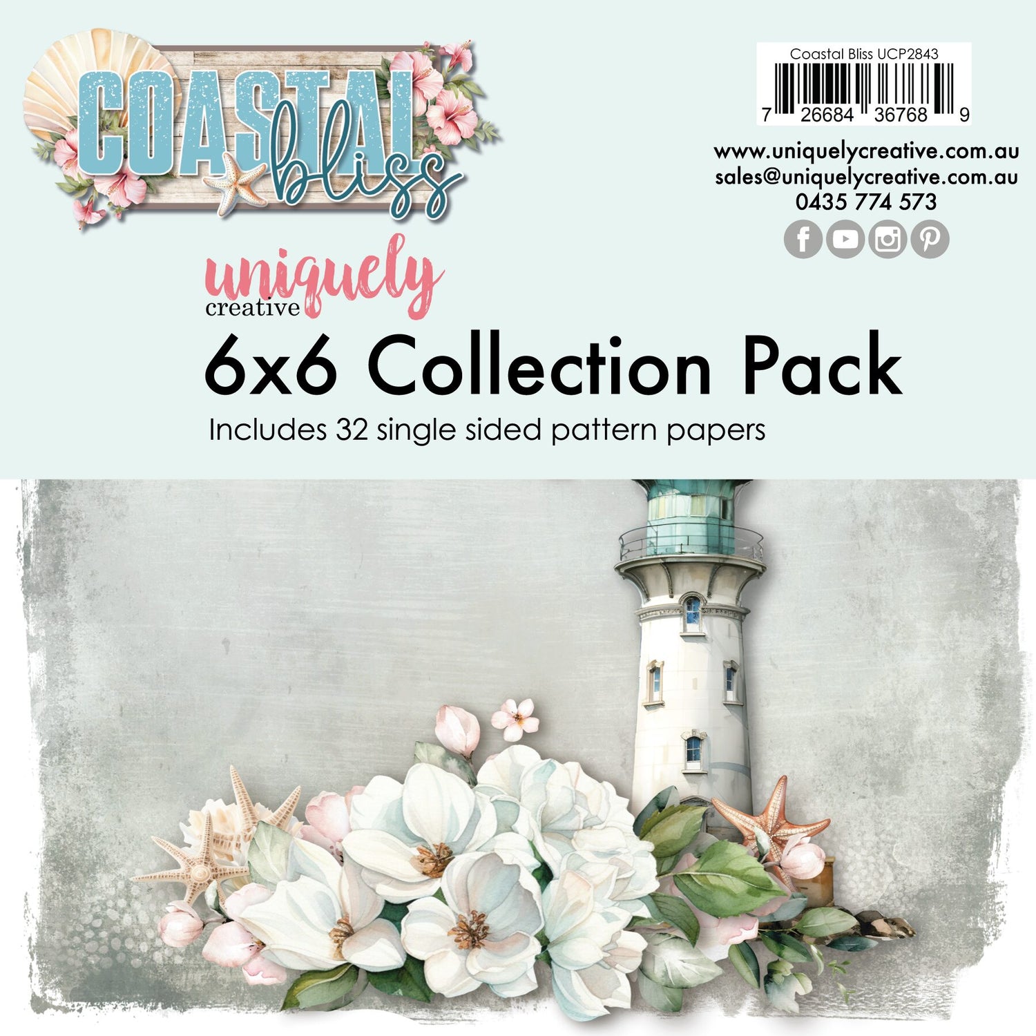 Uniquely Creative Coastal Bliss - 6x6" Collection Pack (32 papers)
