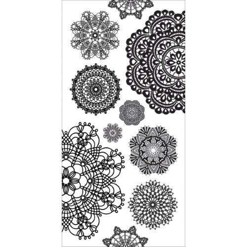 Kaisercraft Clear Stickers - Doilies - White