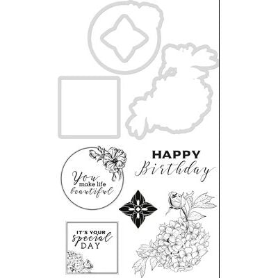 Kaisercraft Decorative Die & Stamp Set - Lilac Whisper