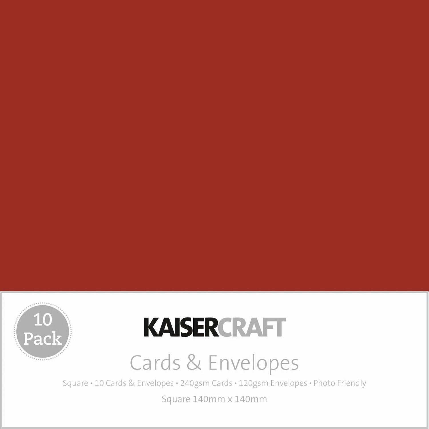 Kaisercraft Square Cards & Envelopes - Red
