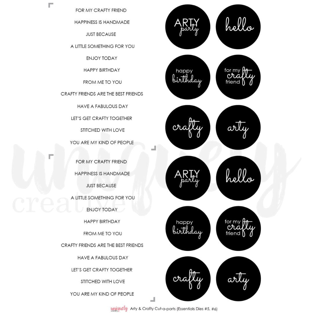 Uniquely Creative Cut-a-Part Mini Sheet - Arty & Crafty