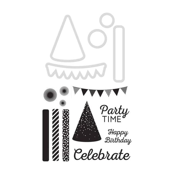 Kaisercraft Decorative Die & Stamp Set - Party TIme