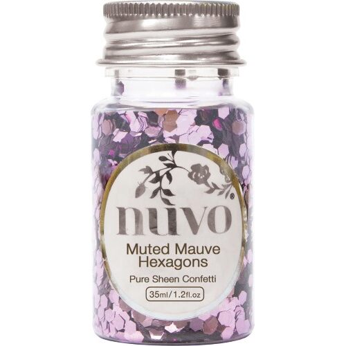 Nuvo - Pure Sheen Confetti - Muted Mauve Hexagons