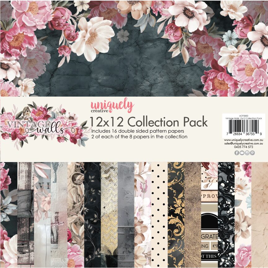 Uniquely Creative Vintage Walls - 12x12" Collection Pack (16 papers)