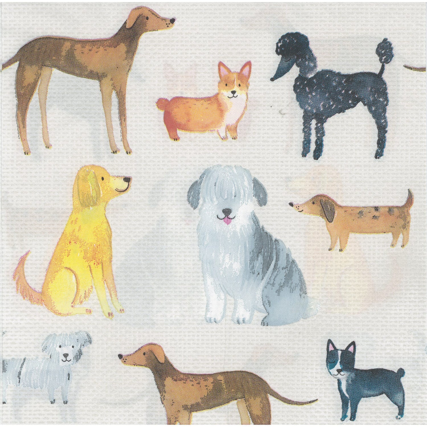 TRS Trading Group Napkin/Serviette - Dogs on Parade