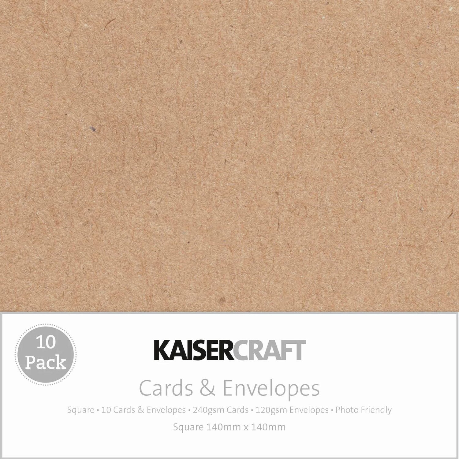 Kaisercraft Square Cards & Envelopes - Kraft