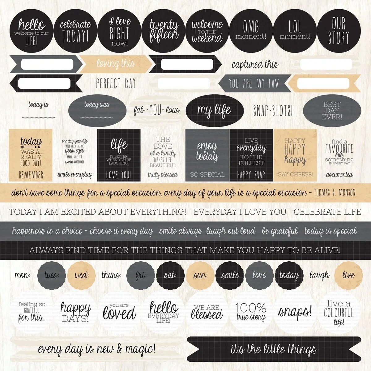 Kaisercraft 12x12" Sticker Sheet - Hello Today