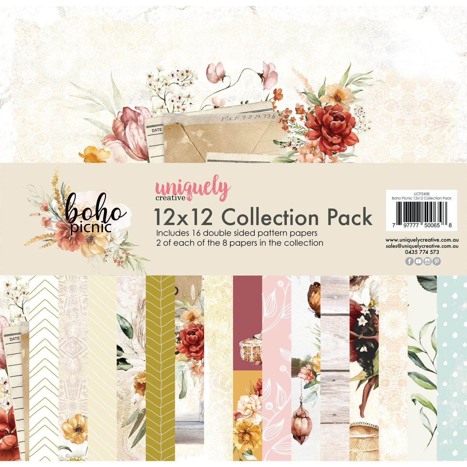Uniquely Creative Boho Picnic - 12x12" Collection Pack (16 papers)