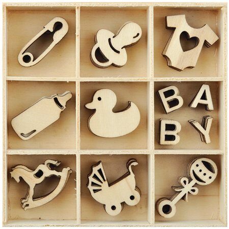 Kaisercraft Wooden Flourish Pack - Baby