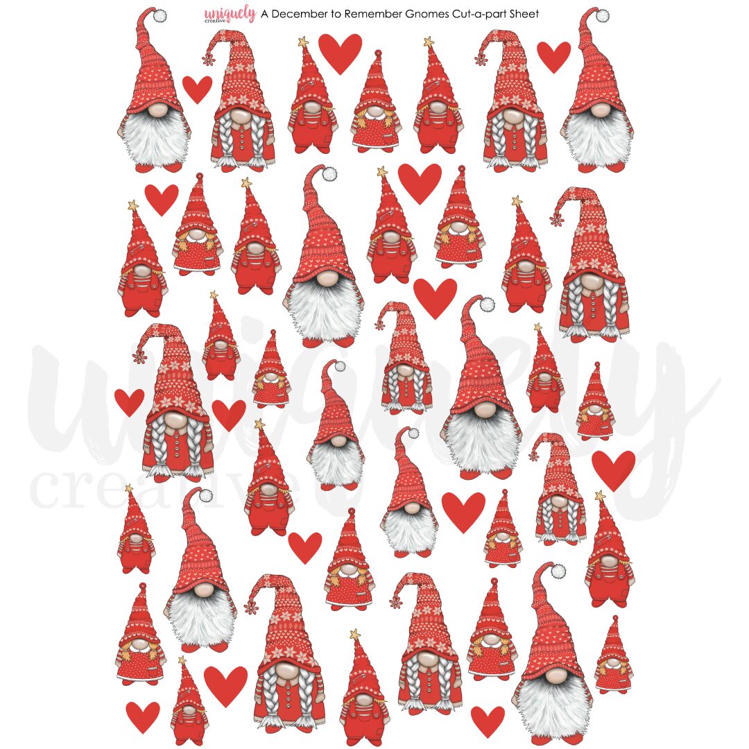 Uniquely Creative Cut-a-Part Sheet - A December to Remember - Gnomes