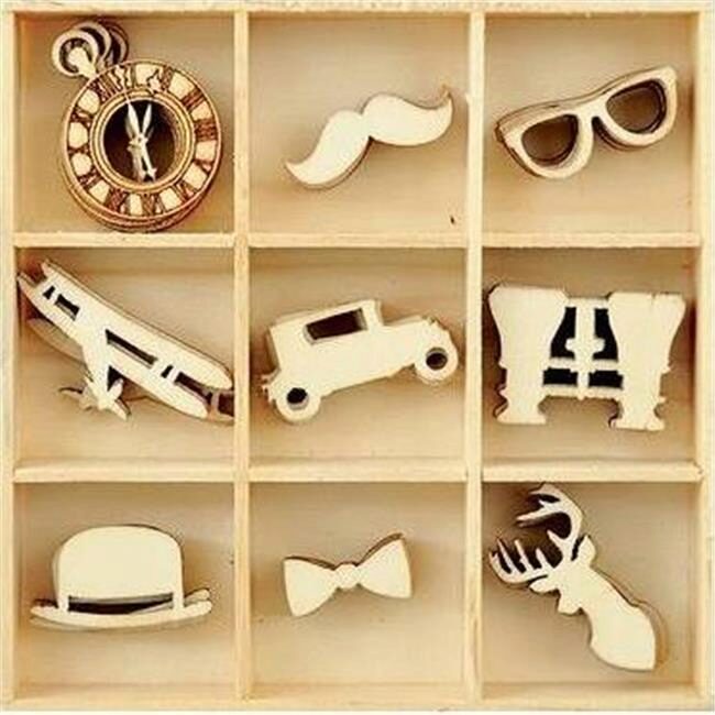 Kaisercraft Wooden Flourish Pack - Gentleman