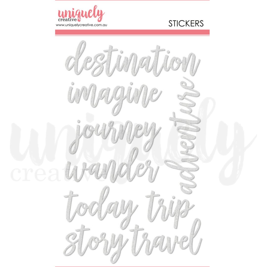 Uniquely Creative Title Stickers - Adventure (Silver)