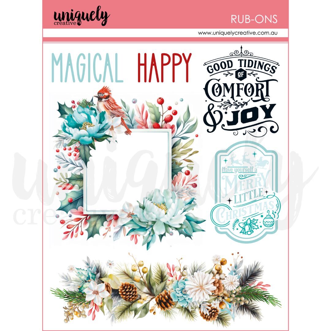 Uniquely Creative Rub-ons - Be Merry