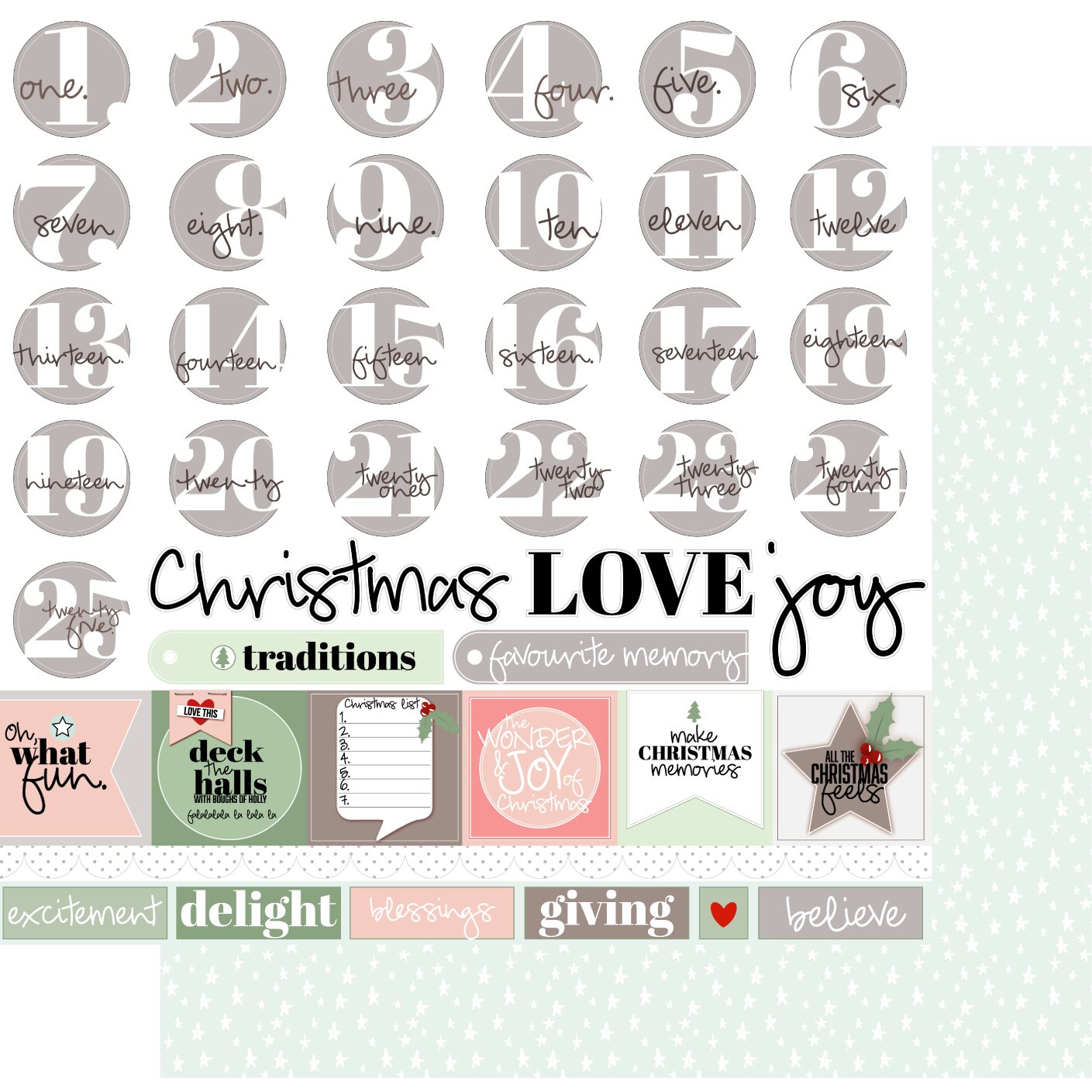 Uniquely Creative Days of December - Countdown Paper
