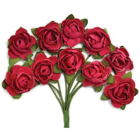Kaisercraft Mini Paper Blooms - Cranberry
