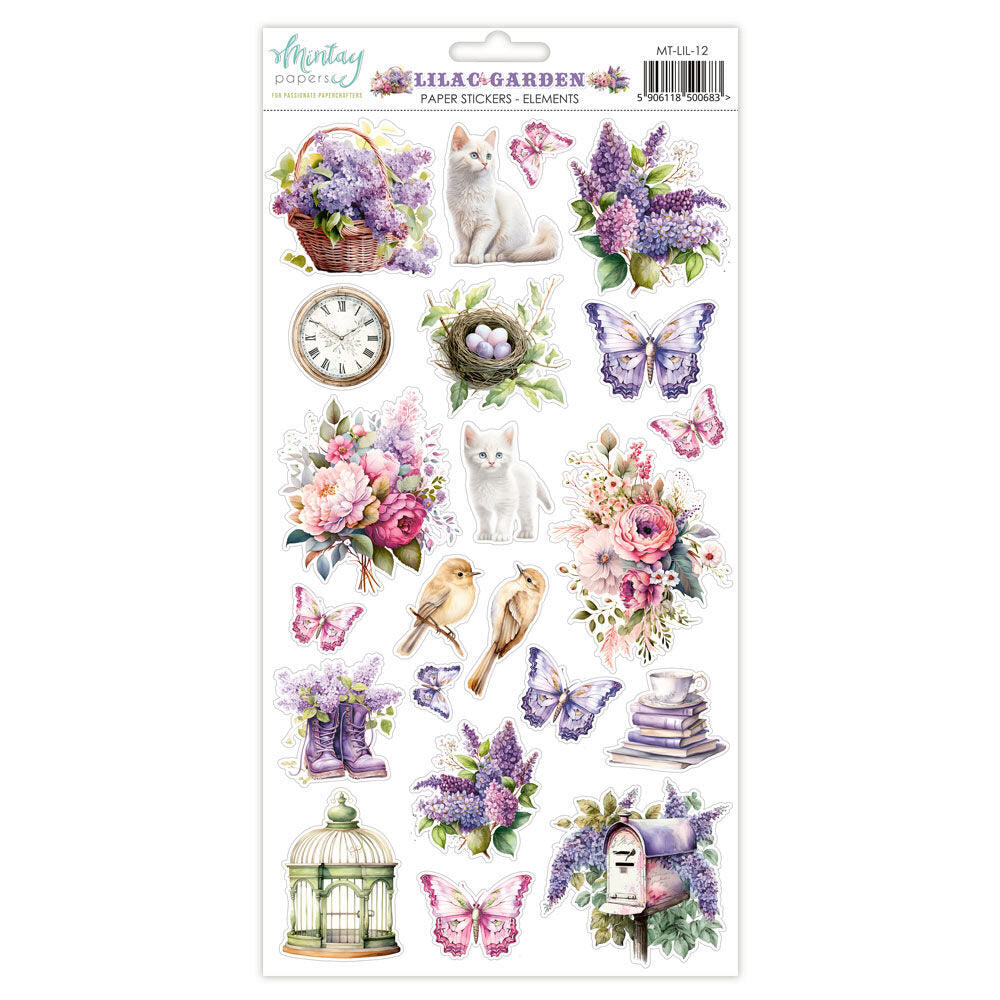 Mintay Paper Element Stickers - Lilac Garden
