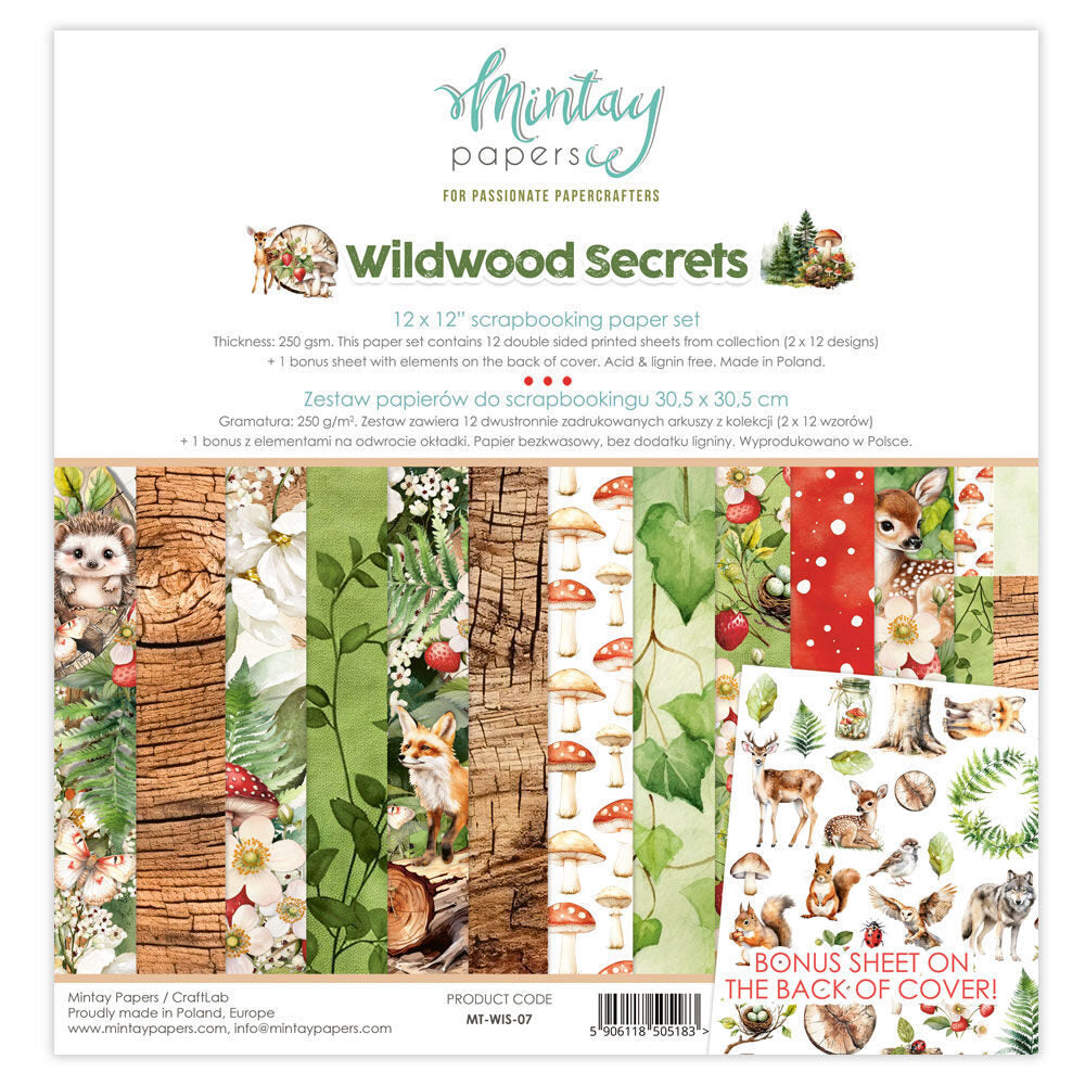 Mintay 12x12 Paper Set - Wildwoods Secrets - 24 Pages