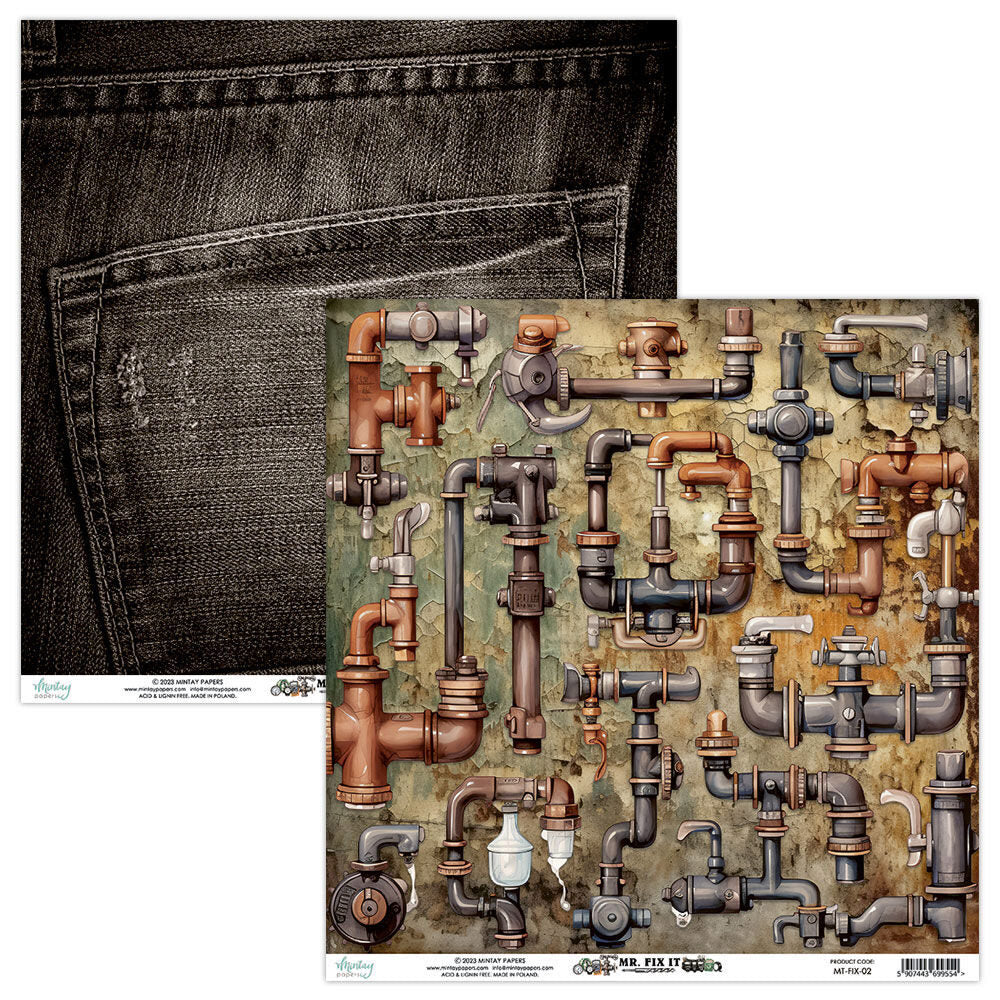 Mintay 12x12 Paper - Mr Fix It - MT-FIX-02