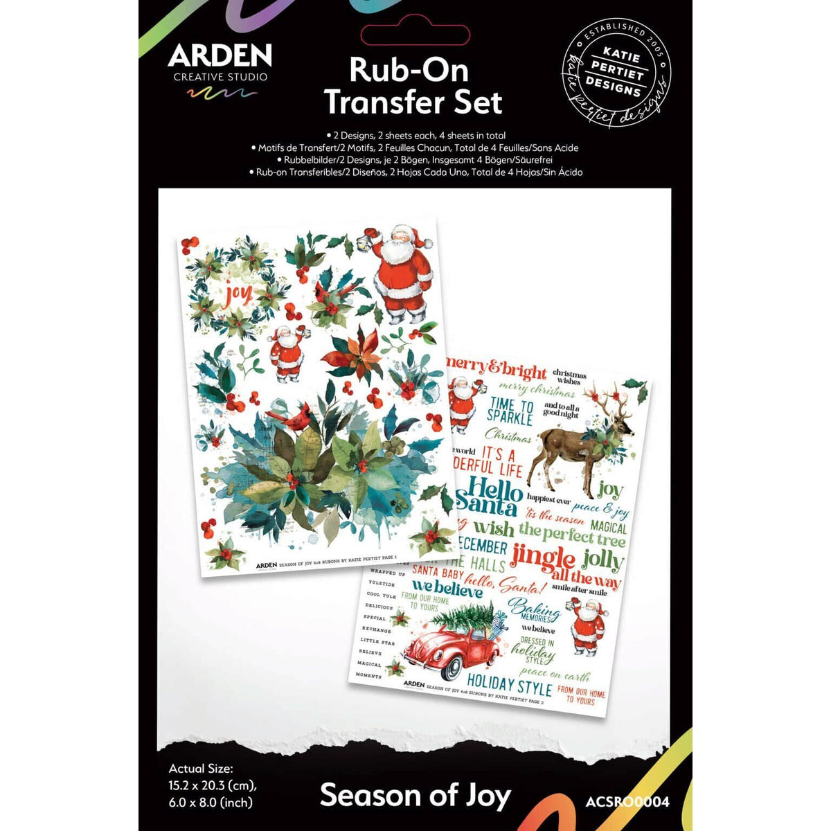 Arden Creative Studio Rub-On Transfer Set -  Season of Joy