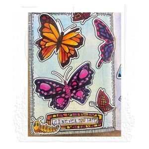 Dylusions Cling Mounted Stamps - Flutterby