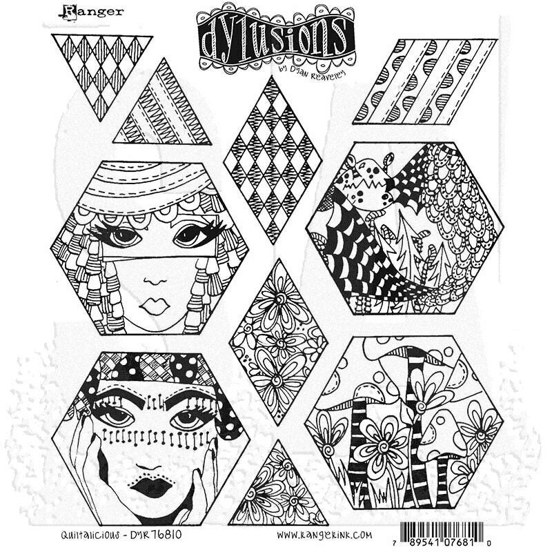 Dylusions Cling Mounted Stamps - Quiltalicious - DYR76810