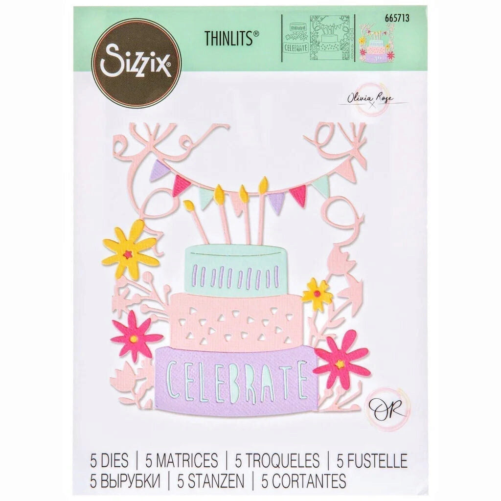 Sizzix Thinlits Die - Floral Cake